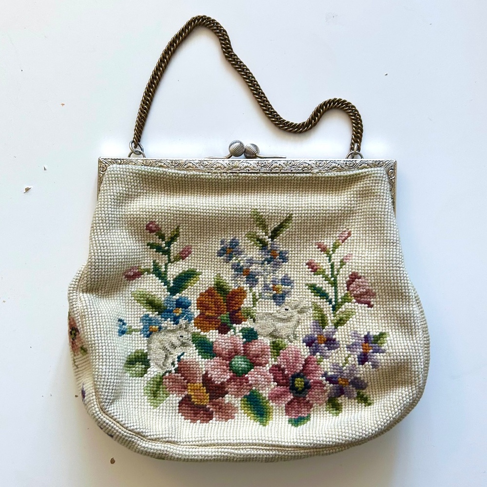 Vintage hand done Needlepoint Purse – Christine Custom Bags (Detroit, MI) Bunny